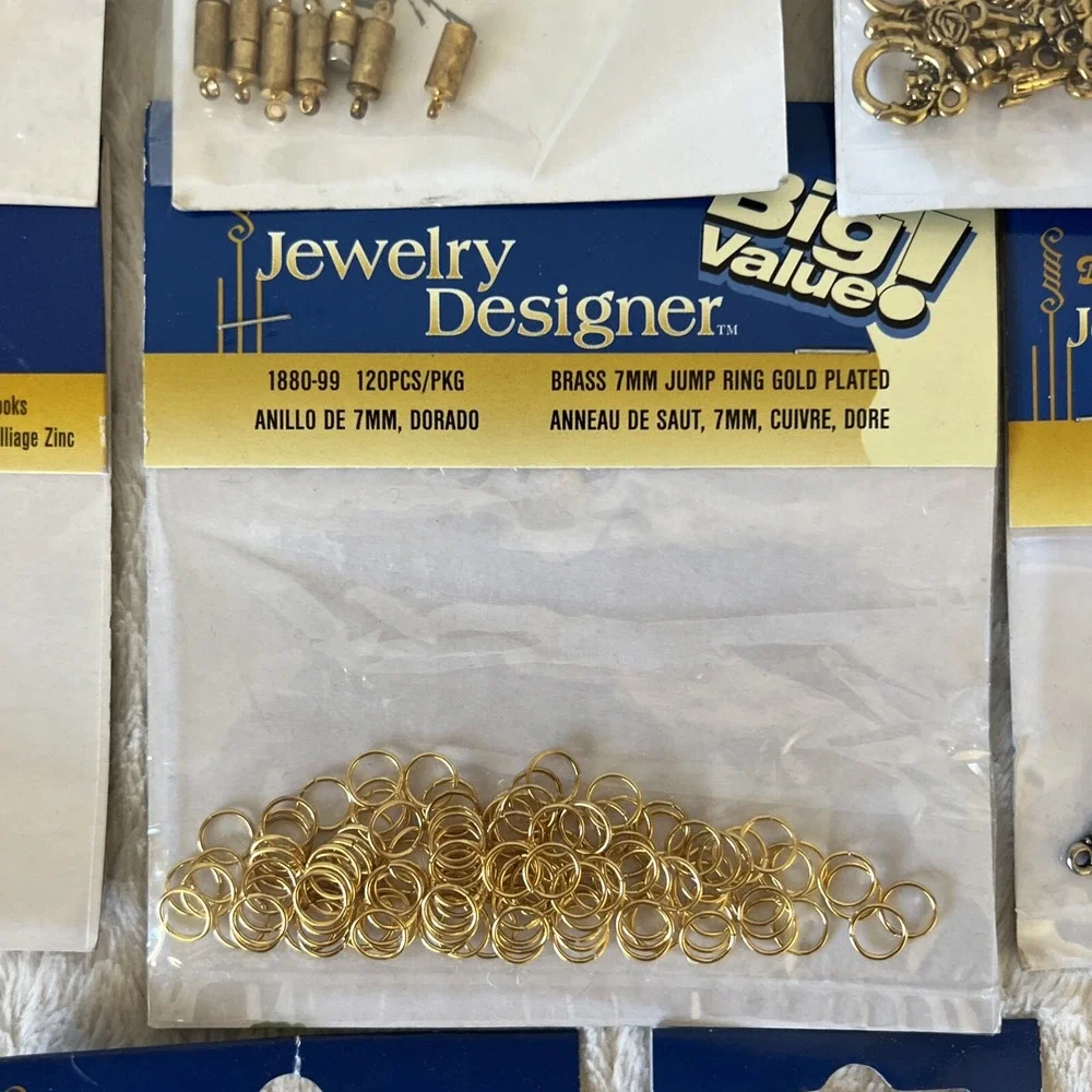 Darice Jewelry Designer Mixed Lot of 8 Supplies Clasps Spacers Jump Rings